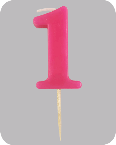 The-Balloon-Factory-Party-Producten-GP5110 Kaars op prikker no.1 Rosé