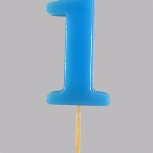 Candle on stick no. 1 Blue