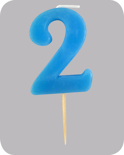 The-Balloon-Factory-Party-Producten-GP5113 Kaars op prikker no.2 Blauw