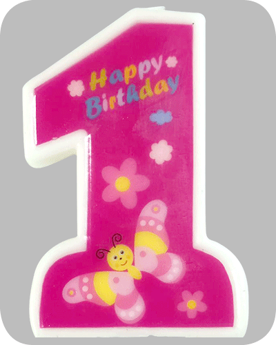 The-Balloon-Factory-Party-Producten-GP5114 Rosé kaars op houder: My 1st Birthday