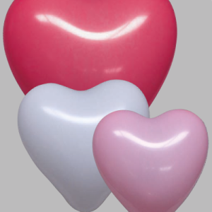 Heart balloon no. 12 assorted red/white/rose