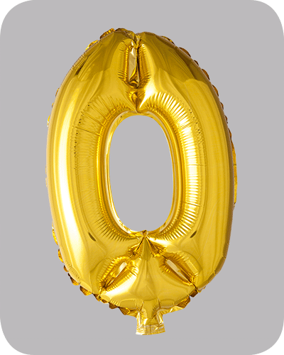 the-balloon-factory-cijfer-folie-ballonnen-6300 FOLIEBALLON No.0 Goud 16 inch