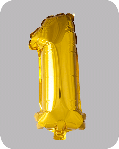 the-balloon-factory-cijfer-folie-ballonnen-6301 FOLIEBALLON No.1 Goud 16 inch
