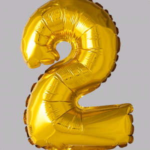 the-balloon-factory-cijfer-folie-ballonnen-6302 FOIL BALLOON No. 2 Gold 16 inch