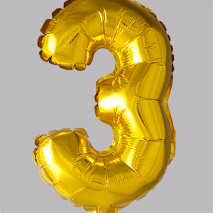 the-balloon-factory-cijfer-folie-ballonnen-6303 FOIL BALLOON No. 3 Gold 16 inch