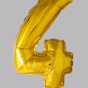 the-balloon-factory-cijfer-folie-ballonnen-6304 FOIL BALLOON No. 4 Gold 16 inch