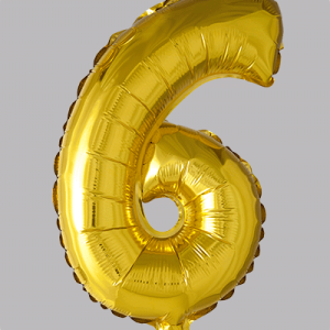 the-balloon-factory-cijfer-folie-ballonnen-6306 FOIL BALLOON No. 6 Gold 16 inch