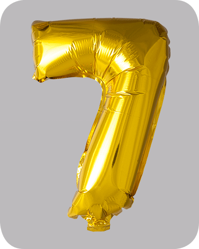 the-balloon-factory-cijfer-folie-ballonnen-6307 FOLIEBALLON No.7 Goud 16 inch