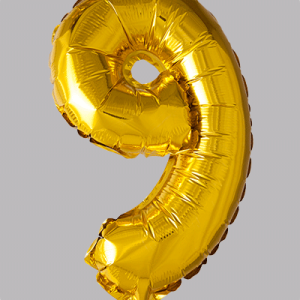 the-balloon-factory-cijfer-folie-ballonnen-6309 FOIL BALLOON No. 9 Gold 16 inch