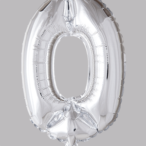 the-balloon-factory-cijfer-folie-ballonnen-6310 FOIL BALLOON No.0 Silver 16 inch