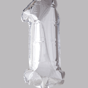 the-balloon-factory-cijfer-folie-ballonnen-6311 FOIL BALLOON No.1 Silver 16 inch