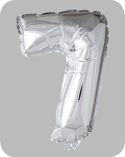 the-balloon-factory-cijfer-folie-ballonnen-6317 FOIL BALLOON No.7 Silver 16 inch