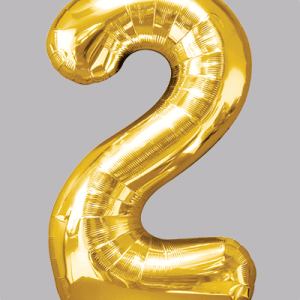 the-balloon-factory-cijfer-folie-ballonnen-6322-6342 FOIL BALLOON Gold 34 inch No. 2