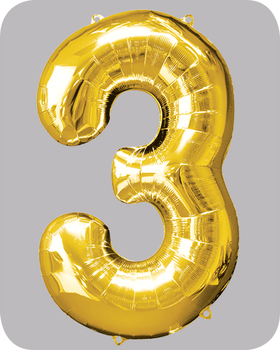 the-balloon-factory-cijfer-folie-ballonnen-6323-6343 FOLIEBALLON Goud 34 inch No. 3