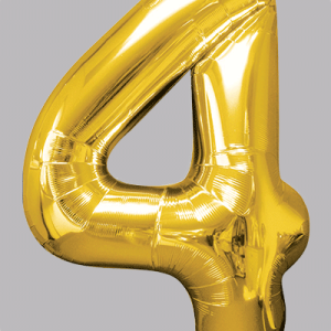 the-balloon-factory-cijfer-folie-ballonnen-6324-6344 FOIL BALLOON Gold 34 inch No. 4