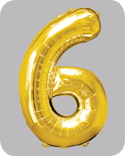 the-balloon-factory-cijfer-folie-ballonnen-6326-6346 FOLIEBALLON Goud 42 inch No. 6