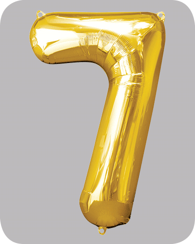 the-balloon-factory-cijfer-folie-ballonnen-6327-6347 FOLIEBALLON Goud 34 inch No. 7