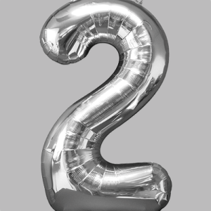 the-balloon-factory-cijfer-folie-ballonnen-6332-6352 FOIL BALLOON Silver 34 inch No. 2