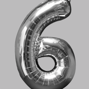 the-balloon-factory-cijfer-folie-ballonnen-6336-6356 FOIL BALLOON Silver 34 inch No. 6
