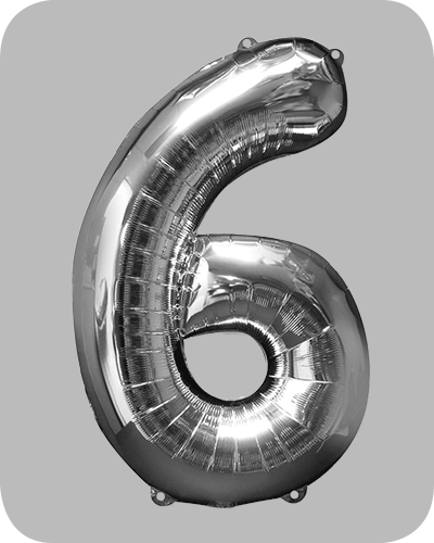 the-balloon-factory-cijfer-folie-ballonnen-6336-6356 FOLIEBALLON Zilver 34 inch No. 6