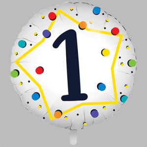 the-balloon-factory-cijfer-folie-ballonnen-6361 FOLIEBALLON Rond 18 inch "1"