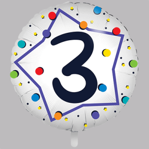the-balloon-factory-cijfer-folie-ballonnen-6363 FOLIEBALLON Rond 18 inch "3"