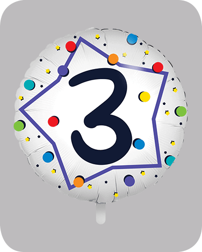 the-balloon-factory-cijfer-folie-ballonnen-6363 FOLIEBALLON Rond 18 inch "3"