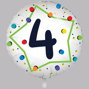 the-balloon-factory-cijfer-folie-ballonnen-6364 FOLIEBALLON Rond 18 inch "4"
