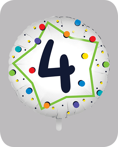 the-balloon-factory-cijfer-folie-ballonnen-6364 FOLIEBALLON Rond 18 inch "4"