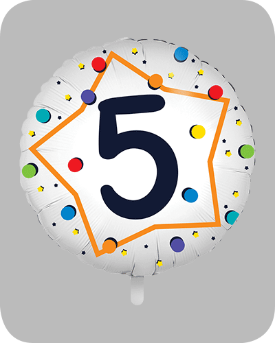 the-balloon-factory-cijfer-folie-ballonnen-6365 FOLIEBALLON Rond 18 inch "5"