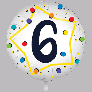 the-balloon-factory-cijfer-folie-ballonnen-6366 FOLIEBALLON Rond 18 inch "6"