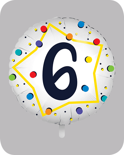 the-balloon-factory-cijfer-folie-ballonnen-6366 FOLIEBALLON Rond 18 inch "6"